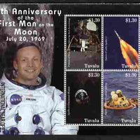 Tuvalu 2009 40th Anniversary of Moon Landing perf sheetlet containing 4 values unmounted mint