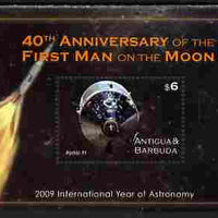 Antigua 2009 40th Anniversary of Moon Landing perf s/sheet unmounted mint