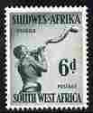 South West Africa 1954 Ovambu Woman blowing Horn 6d from def set unmounted mint, SG 159