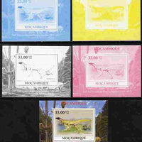 Mozambique 2009 200th Birth Anniversary of Charles Darwin #06 individual deluxe sheet - the set of 5 imperf progressive proofs comprising the 4 individual colours plus all 4-colour composite, unmounted mint