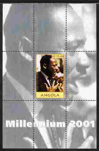 Angola 2001 Millennium series - Martin Luther King perf s/sheet unmounted mint. Note this item is privately produced and is offered purely on its thematic appeal