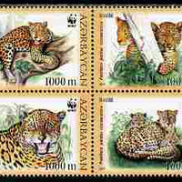 Azerbaijan 2005 WWF - Endangered Species - Leopards perf se-tenant block of 4 unmounted mint SG 591-4