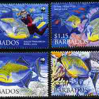 Barbados 2006 WWF - Endangered Species - Triggerfish perf set of 4 unmounted mint SG 1290-93