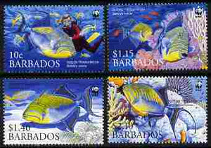 Barbados 2006 WWF - Endangered Species - Triggerfish perf set of 4 unmounted mint SG 1290-93