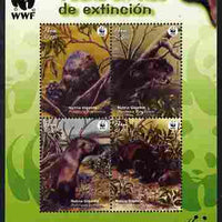 Peru 2004 WWF - Endangered Species - Giant Otter perf sheetlet containing 4 values unmounted mint SG MS 2260