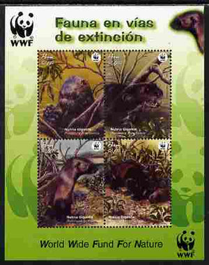 Peru 2004 WWF - Endangered Species - Giant Otter perf sheetlet containing 4 values unmounted mint SG MS 2260