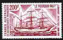 French Southern & Antarctic Territories 1974 Charcot's Antarctic Voyages 200f (Le Pourquoi-Pas ?) unmounted mint, SG 94