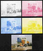 St Thomas & Prince Islands 2009 Shimon Peres individual deluxe sheet - the set of 5 imperf progressive proofs comprising the 4 individual colours plus all 4-colour composite, unmounted mint