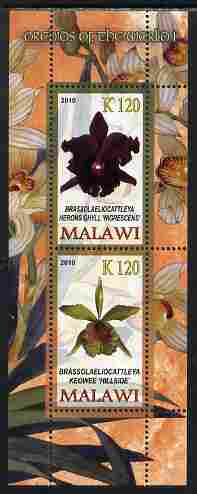 Malawi 2010 Orchids #1 perf sheetlet containing 2 values unmounted mint