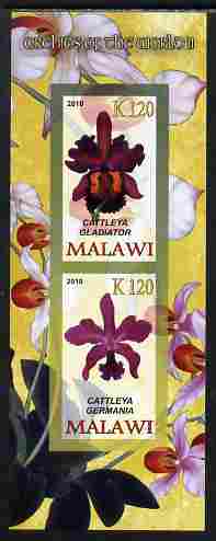 Malawi 2010 Orchids #2 imperf sheetlet containing 2 values unmounted mint