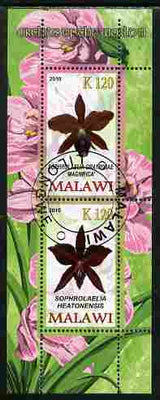 Malawi 2010 Orchids #3 perf sheetlet containing 2 values fine cto used