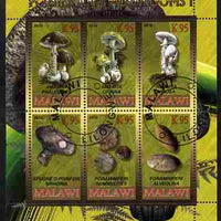 Rwanda 2010 Fossils & Mushrooms #1 perf sheetlet containing 6 values fine cto used