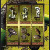 Rwanda 2010 Fossils & Mushrooms #1 perf sheetlet containing 6 values unmounted mint