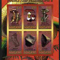 Rwanda 2010 Fossils & Mushrooms #2 imperf sheetlet containing 6 values unmounted mint