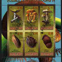 Rwanda 2010 Fossils & Mushrooms #4 perf sheetlet containing 6 values fine cto used