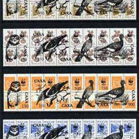 Sakha (Yakutia) Republic - WWF Birds opt set of 20 values (4 se-tenant units) each unit opt'd on,block of 20 Russian defs (total 80 stamps) unmounted mint