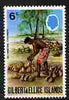 Gilbert & Ellice Islands 1972 -73 6c De-Husking Coconuts wmk sideways unmounted mint SG 205