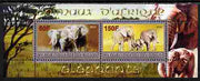 Djibouti 2010 Animals of Africa - Elephants perf sheetlet containing 2 values unmounted mint