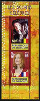 Djibouti 2010 Famous Scouts - Isabel Huppert & Jacques Brel perf sheetlet containing 2 values unmounted mint