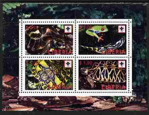 Liberia 2008 Turtles perf sheetlet containing 4 values each with Scouts Logo unmounted mint