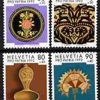 Switzerland 1992 Pro Patria - Folk Art perf set of 4 unmounted mint SG 1246-49