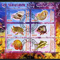 Congo 2010 Ocean Life #05 perf sheetlet containing 6 values fine cto used