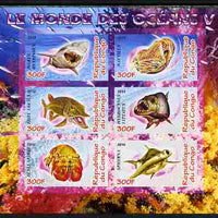 Congo 2010 Ocean Life #05 imperf sheetlet containing 6 values unmounted mint