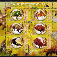 Congo 2010 Insects #04 perf sheetlet containing 6 values unmounted mint