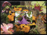 Mali 2010 Butterflies #01 with Orchids & Fungi in background perf s/sheet unmounted mint. Note this item is privately produced and is offered purely on its thematic appeal,