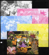 Mali 2010 Butterflies #01 with Orchids & Fungi in background s/sheet - the set of 5 imperf progressive proofs comprising the 4 individual colours plus all 4-colour composite, unmounted mint