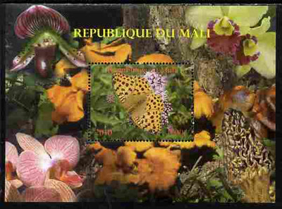 Mali 2010 Butterflies #02 with Orchids & Fungi in background perf s/sheet unmounted mint. Note this item is privately produced and is offered purely on its thematic appeal,