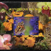 Mali 2010 Butterflies #05 with Orchids & Fungi in background imperf s/sheet unmounted mint. Note this item is privately produced and is offered purely on its thematic appeal,