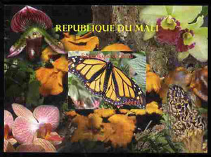 Mali 2010 Butterflies #06 with Orchids & Fungi in background imperf s/sheet unmounted mint. Note this item is privately produced and is offered purely on its thematic appeal,