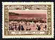 Australia 1938 Bondi Beach, Sydney Poster Stamp from Australia's 150th Anniversary set, very fine mint with full gum