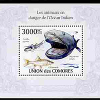 Comoro Islands 2010 Endangered Animals of the Indian Ocean perf m/sheet unmounted mint