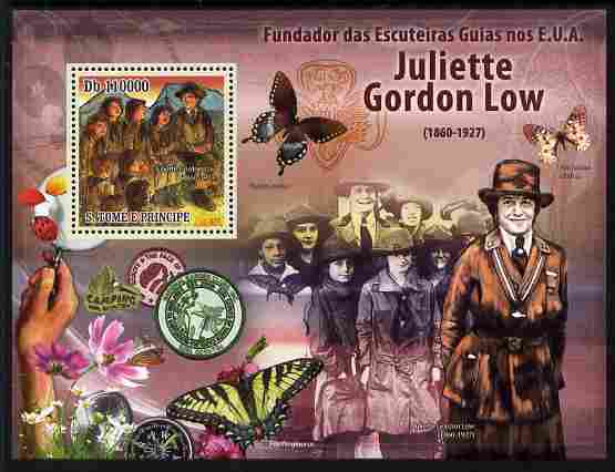 St Thomas & Prince Islands 2010 Juliette Gordon Low (Girl Scouts of America) perf m/sheet unmounted mint