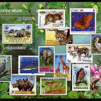 St Thomas & Prince Islands 2010 Stamp On Stamp - WWF Fauna perf m/sheet unmounted mint