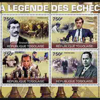 Togo 2010 Legends of Chess perf sheetlet containing 4 values unmounted mint