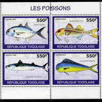 Togo 2010 Fish perf sheetlet containing 4 values unmounted mint