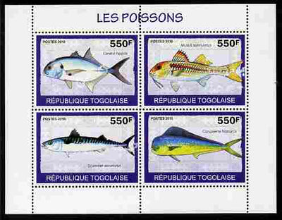 Togo 2010 Fish perf sheetlet containing 4 values unmounted mint