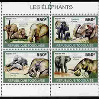 Togo 2010 Elephants perf sheetlet containing 4 values unmounted mint