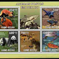 Guinea - Bissau 2010 Endangered Animals perf sheetlet containing 5 values unmounted mint