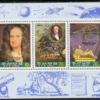 North Korea 1993 Sir Isaac Newton sheetlet #1 containing 10ch, 20ch & 70ch values unmounted mint