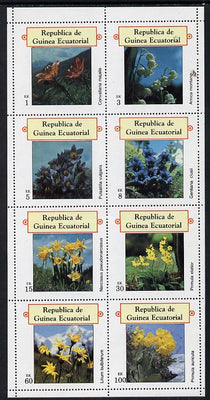 Equatorial Guinea 1977 Flowers perf set of 8 (Mi 1213-20A) unmounted mint