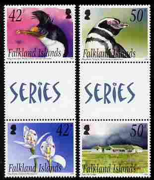 Falkland Islands 2004 Off-shore Islands - 4th series perf set of 4 (2 se-tenant gutter pairs) unmounted mint, SG 993-6