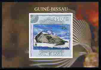 Guinea - Bissau 2010 WWF - Stamp On Stamp #1 - Leopard Seal (AAT) individual imperf deluxe sheet unmounted mint. Note this item is privately produced and is offered purely on its thematic appeal