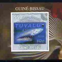 Guinea - Bissau 2010 WWF - Stamp On Stamp #2 - Tiger Shark (Tuvalu) individual imperf deluxe sheet unmounted mint. Note this item is privately produced and is offered purely on its thematic appeal