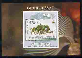 Guinea - Bissau 2010 WWF - Stamp On Stamp #4 - Ghost Crab (Cocos Is) individual imperf deluxe sheet unmounted mint. Note this item is privately produced and is offered purely on its thematic appeal