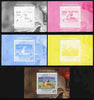 Guinea - Bissau 2010 WWF - Stamp On Stamp #5 - Protele (Eritrea) individual deluxe sheet - the set of 5 imperf progressive proofs comprising the 4 individual colours plus all 4-colour composite, unmounted mint