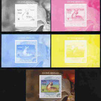 Guinea - Bissau 2010 WWF - Stamp On Stamp #5 - Protele (Eritrea) individual deluxe sheet - the set of 5 imperf progressive proofs comprising the 4 individual colours plus all 4-colour composite, unmounted mint